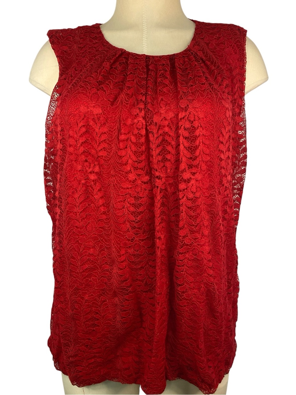 Liz Claiborne Red Lace Sleeveless Lined Camisole Women’s XL